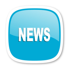 news blue glossy web icon