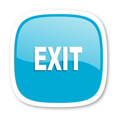 exit blue glossy web icon
