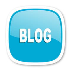 blog blue glossy web icon