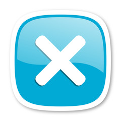 Obraz premium cancel blue glossy web icon