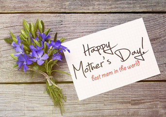 flower bouquet. Romantic date, invitation, sweet wish concept. Happy Mother's day card