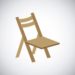 Wood Chair design. seat icon. furniture concept, vector illustration