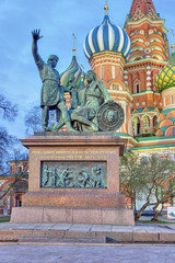 Fototapeta na wymiar Monument to Minin and Pozharsky in Moscow. Built and installed in 1818