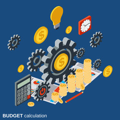 Financial calculation, budget planning, costs definition vector concept