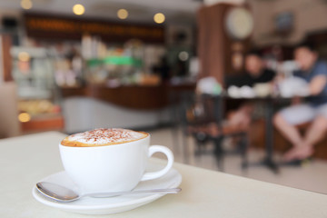 hot cappuccino coffee