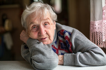 Portrait of an elderly woman.