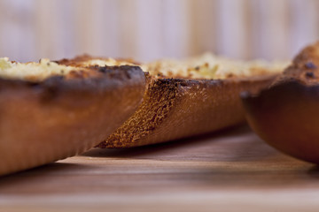 macro image of toasted bread