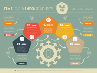Part of the report with logo and icons set. Vector infographic o