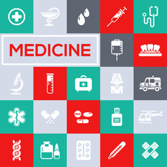Flat design vector concept with medical icons