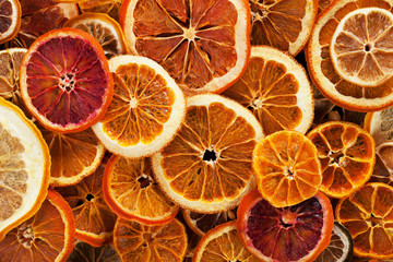 Slices of dried citrus fruit