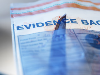 Evidence from knife crime incident in forensic bag