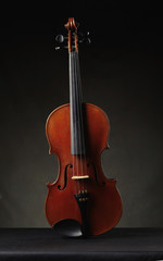 Fototapeta na wymiar aged violin on dark background