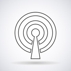 WIFI zone icon silhouette with shadow isolated on a white background, vector illustration for web design