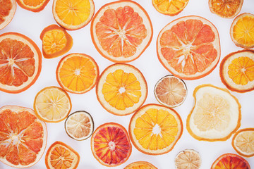 Slices of dried citrus fruit