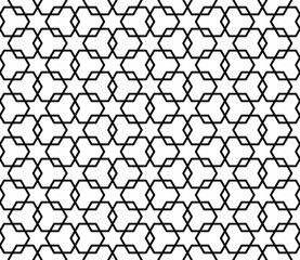 Fototapeta premium Vector modern seamless geometry pattern hexagon, black and white abstract geometric background, subtle pillow print, monochrome retro texture, hipster fashion design