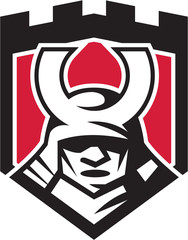 Samurai Warrior Mask Helmet Shield Retro