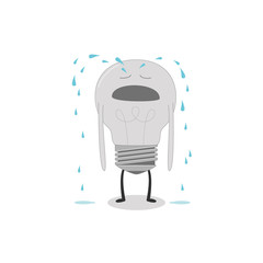 Bulb light idea crying on white background. Vector illustration.