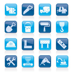 Building and construction tools icons - vector icon set