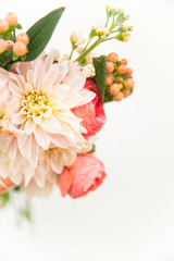 flower arrangement with dahlia and ranunculus