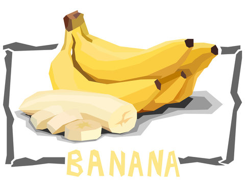 Vector simple illustration of fruit bananas.