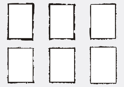 A set of vectorized grungy photography frames and backgrounds