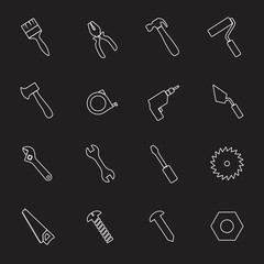 tools icons set, vector illustration