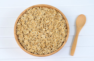Bamboo bowl with oats