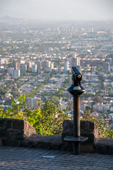 Tower viewers at San Cristobal Hill viewpoint, Santiago, Chile