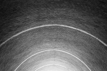 Brick vault background in black and white