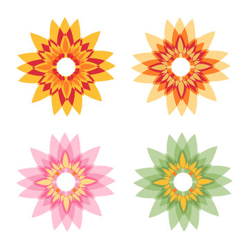 Bright Sun Flower Colorful Isolated Symbol