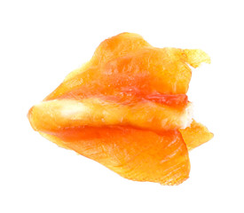 Snack food for dog on white background