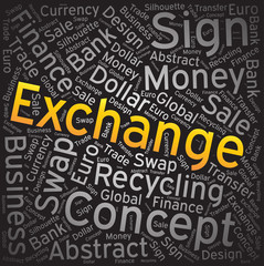 Exchange ,Word cloud art background