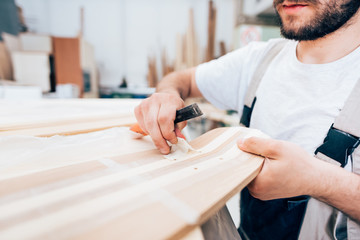 Carpenter working skateboard