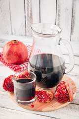 pomegranate juice with fresh fruits