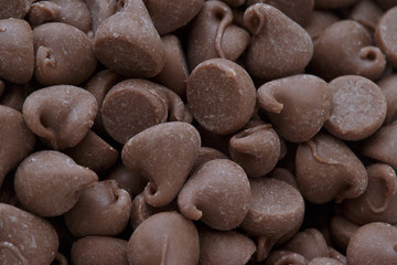 Obraz na płótnie Canvas close-up shot of chocolate chips.