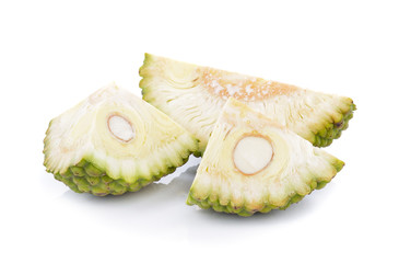 young fruit jackfruit on white background