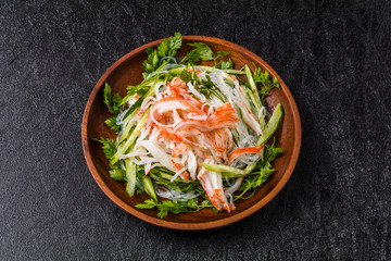 カニカマのサラダ Salad of the crab kamaboko(surimi) © norikko