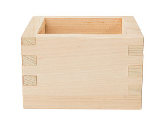 Wooden box on white