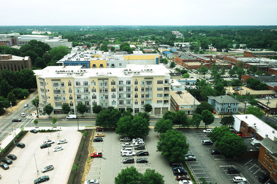 Aerial View Of Raleigh Downtown Area