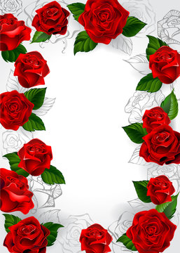 Frame of Red Roses