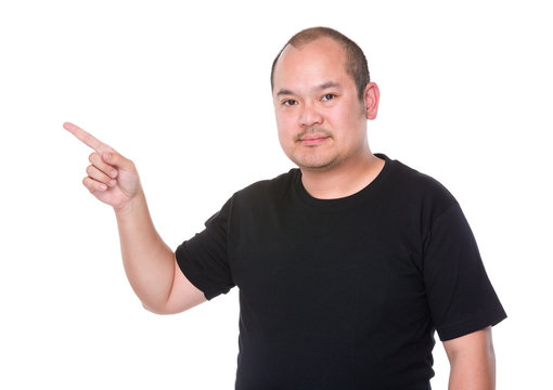 Mnn pointing with finger