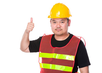 Engineer showing thumb up