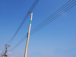 cable power lines on electricity pole
