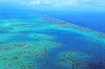 Fototapeta na wymiar Aerial view of arlington coral reef at the Great Barrier Reef Qu