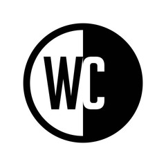 INITIAL CIRCLE HALF LOGO WC