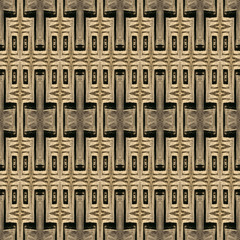 Seamless kaleidoscopic wallpaper tiles pattern drawn with black