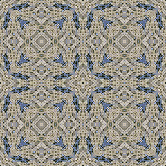 Seamless kaleidoscopic wallpaper tiles pattern drawn with black