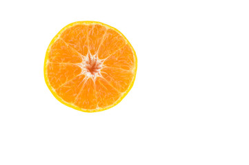 Tangerine slice isolated on white.