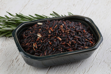 Wild rice in the bowl