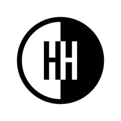 INITIAL CIRCLE HALF LOGO HH